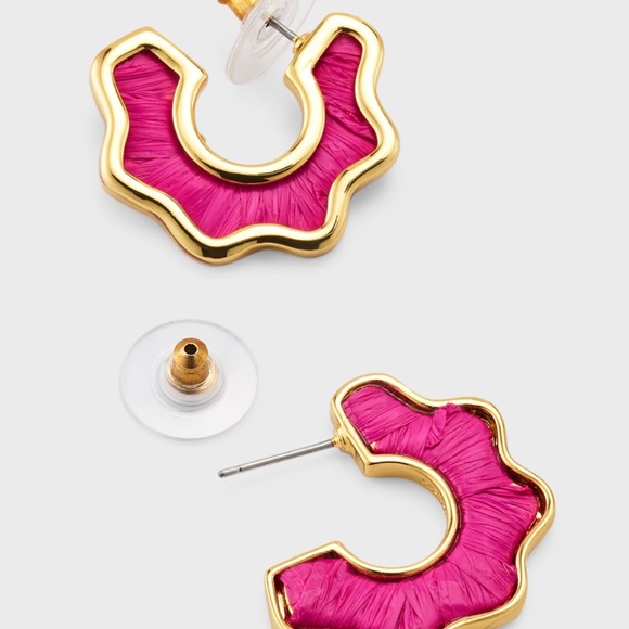 MIGNONNE GAVIGAN Magenta Mini Darby Hoop Earrings - Picture 7 of 10
